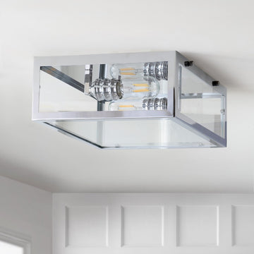 Grayson 12" Metal/Glass LED Flush Mount - JONATHAN Y